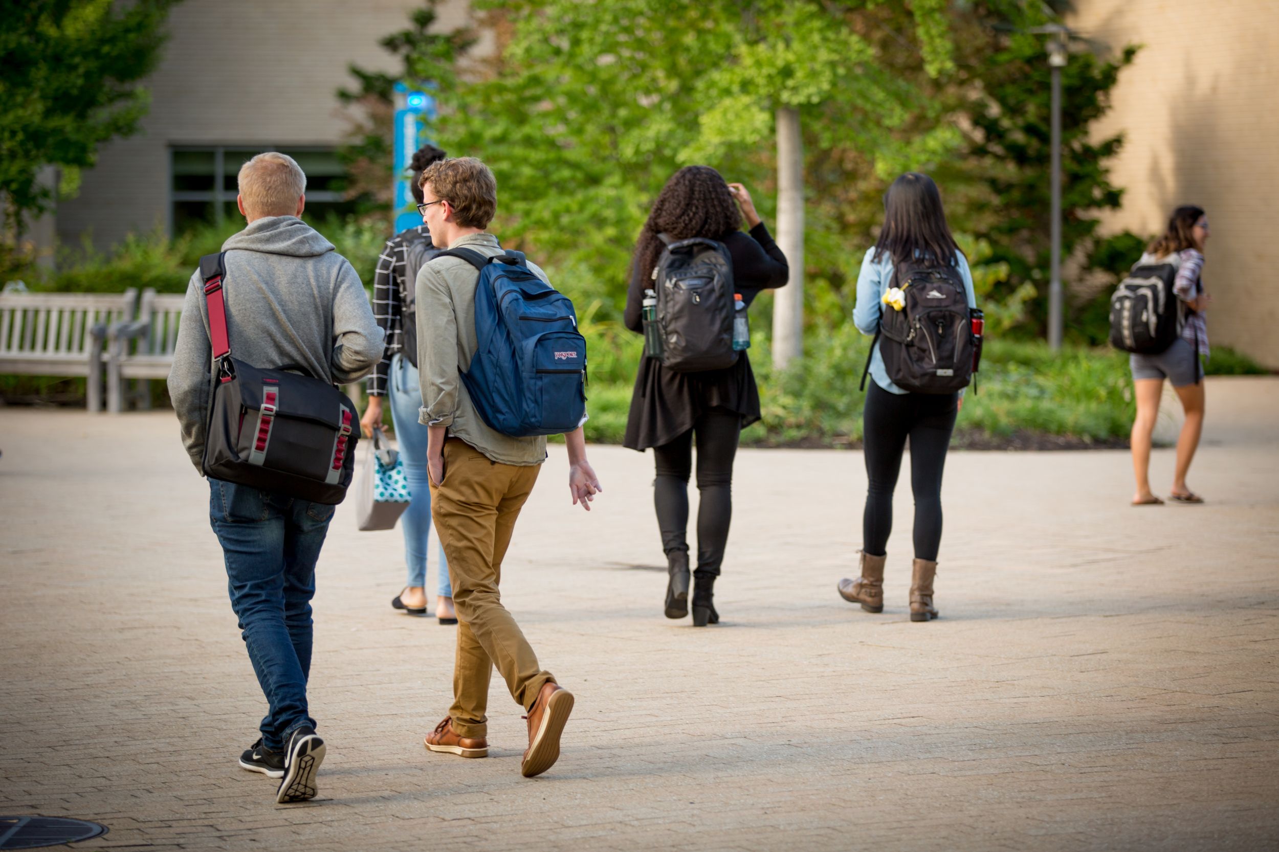 Students walking on HLS Campus